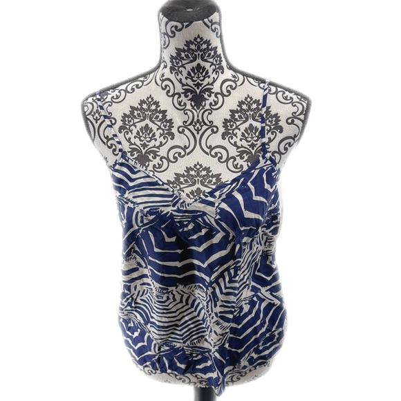 Lilly Pulitzer Bright Navy Oh Cabana Boy Cami 100% Silk Top - Picture 3 of 9